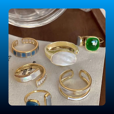 Boho Gemstone Ring Set