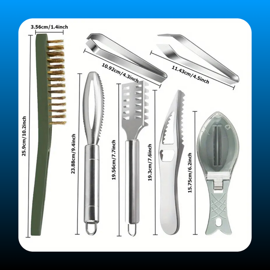 Stainless Steel Fish Scale Remover Tool Kit