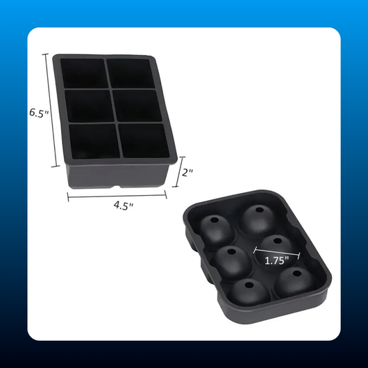2 Pack Whiskey Ice Cube Mold Maker Trays with Lid