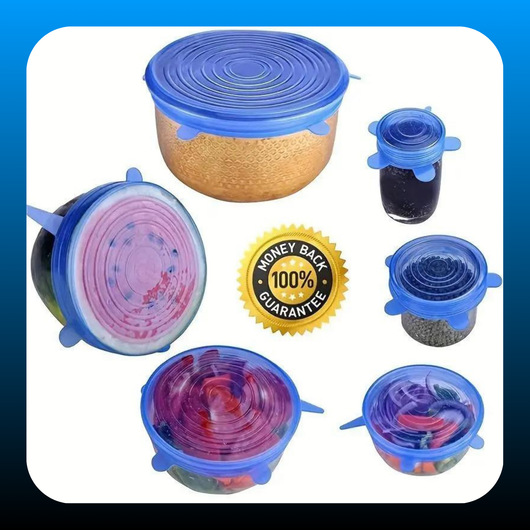 Reusable Stretchable Silicone Bowl Lid (6 Pack)