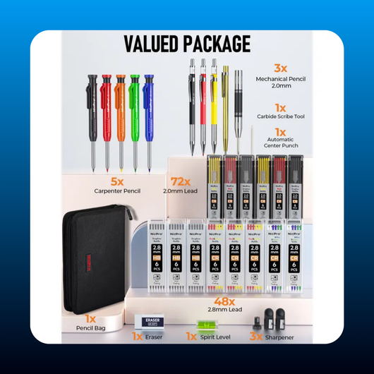 Carpenter Pencil Set with Sharpener