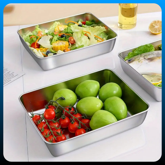 3PCS Stainless Steel Fresh-Keeping Box