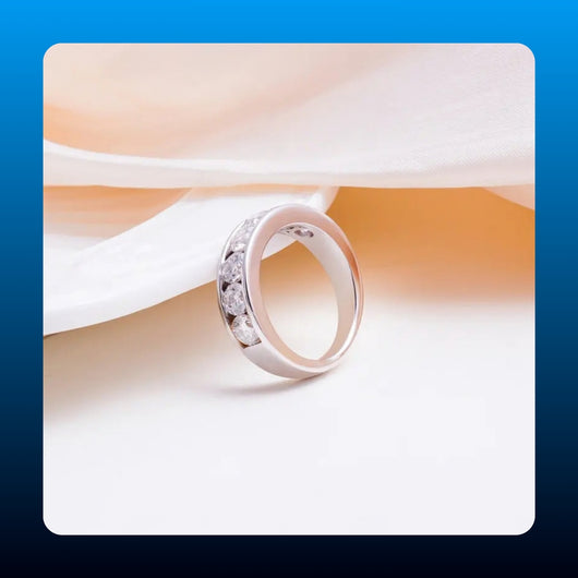 Moissanite Eternity Band in Sterling Silver