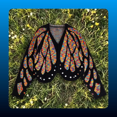 Monarch Butterfly Wing Knit Cardigan