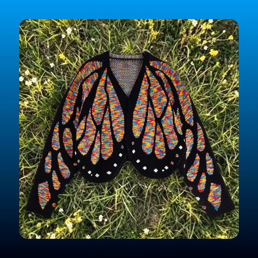 Monarch Butterfly Wing Knit Cardigan