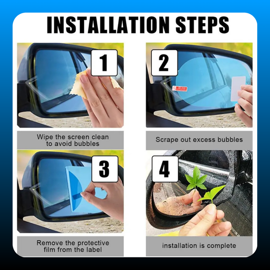 4PCS Car Rearview Mirror Film