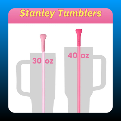 6PCS Anti Wrinkle Straws with Silicone Widen Flat Tip