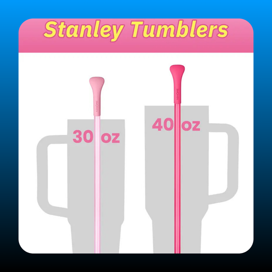 6PCS Anti Wrinkle Straws with Silicone Widen Flat Tip