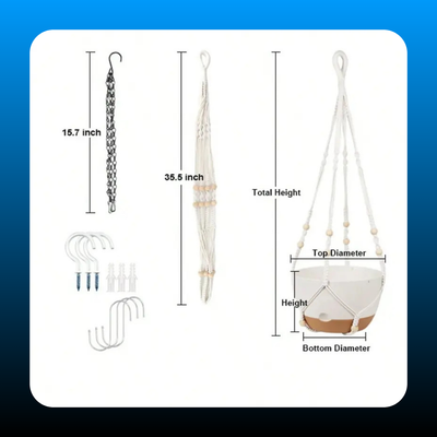 3 Pack Hanging Planters for Indoor Plants