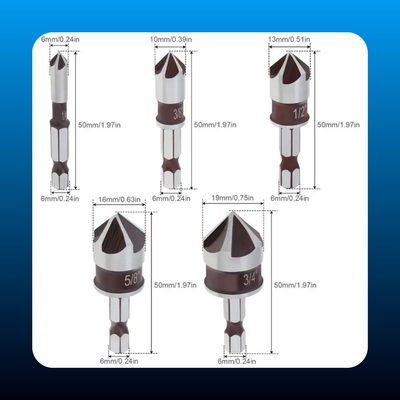 Countersink Drill Bit Set (5 PCS)