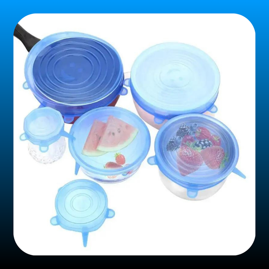 Reusable Stretchable Silicone Bowl Lid (6 Pack)