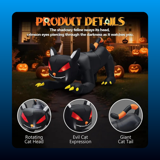 Giant Inflatable Black Cat Decoration