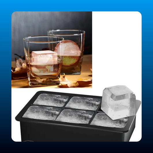 2 Pack Whiskey Ice Cube Mold Maker Trays with Lid