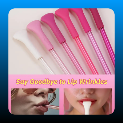 6PCS Anti Wrinkle Straws with Silicone Widen Flat Tip