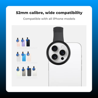 52mm Clip-on CPL Cellphone Lens Filter Kit