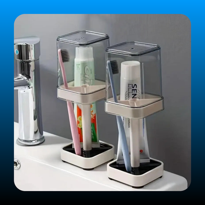 Dustproof Toothbrush Holder with Cover and Cup