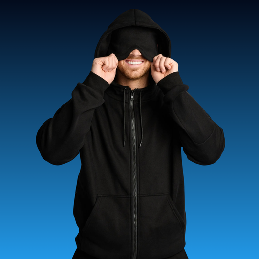 Travel Hoodie with Eye Mask & Pockets