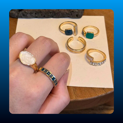 Boho Gemstone Ring Set