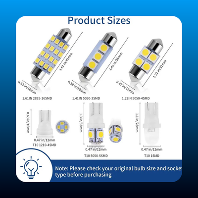 42 Pcs Interior Car Lights