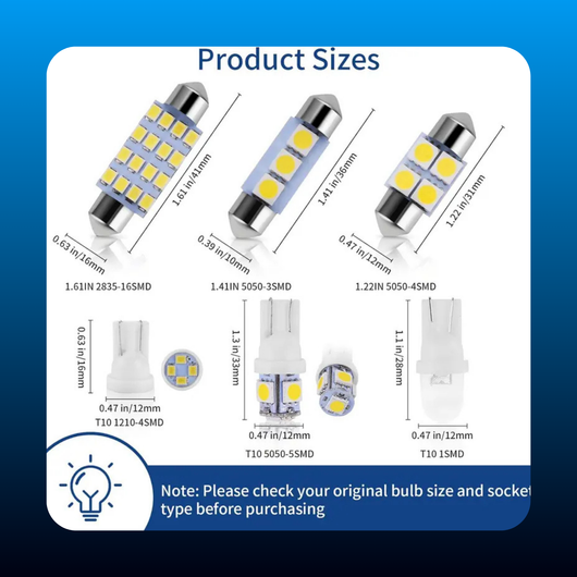 42 Pcs Interior Car Lights