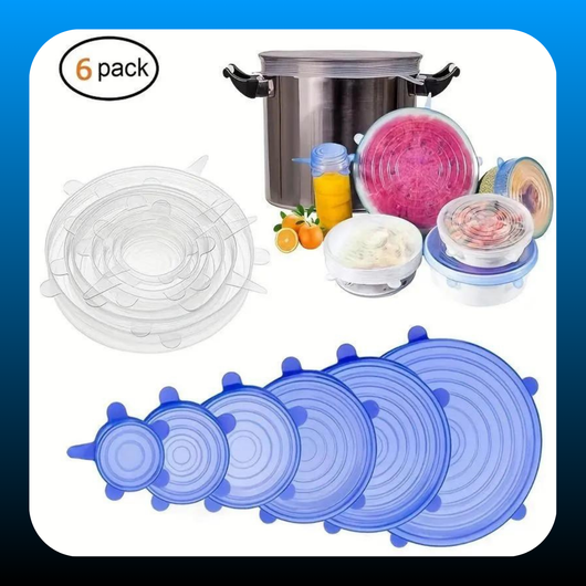Reusable Stretchable Silicone Bowl Lid (6 Pack)