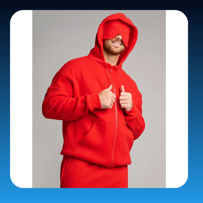 Travel Hoodie with Eye Mask & Pockets