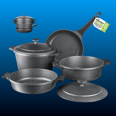 Nesting Nonstick Cookware Set (6 Piece)
