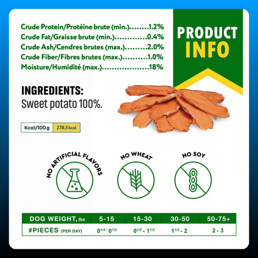 Sweet Potato Dog Treats Chips