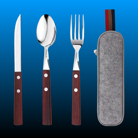 3PCS Stainless Steel Travel Utensils Set with Case