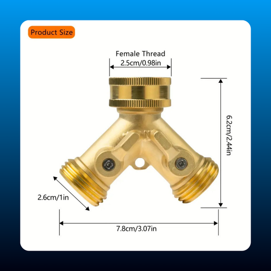 Metal Brass Garden Hose Y-Valve Splitter