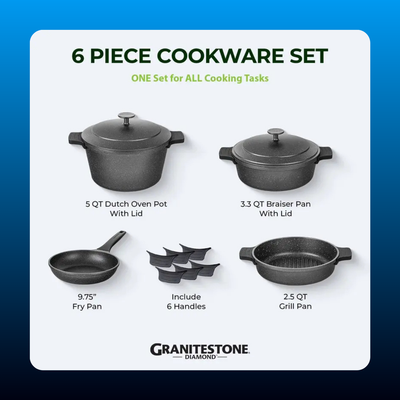 Nesting Nonstick Cookware Set (6 Piece)