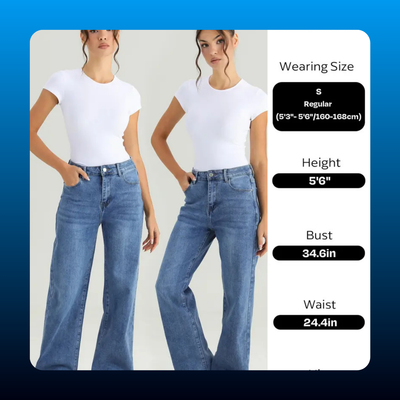 Three Length Wide Leg Jeans