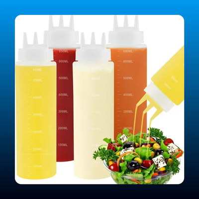 4-Pack 22 oz Condiment Squeeze Bottles