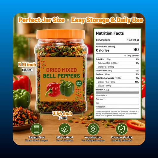 Dried Red & Green Bell Pepper Flakes Mix