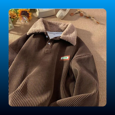 Autumn Corduroy Polo Sweater