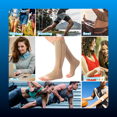 Nylon Zipper Compression Socks