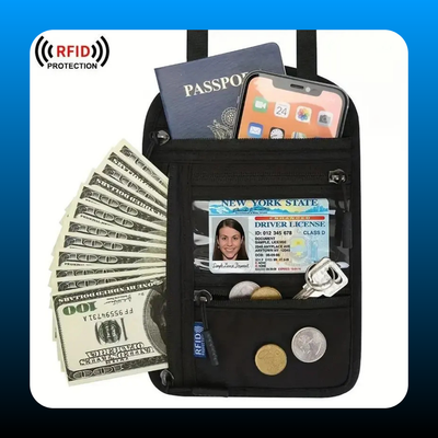 RFID-Blocking Travel Crossbody Wallet