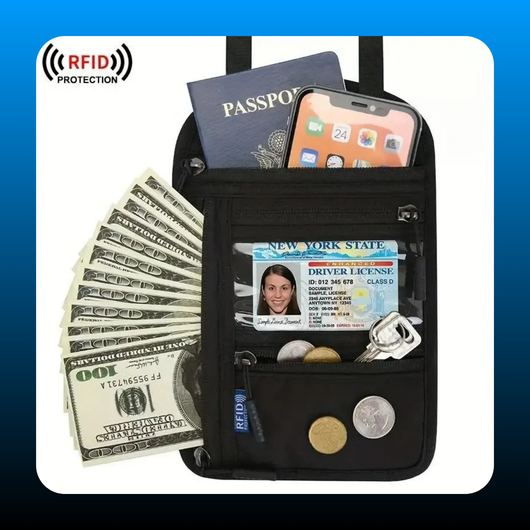 RFID-Blocking Travel Crossbody Wallet