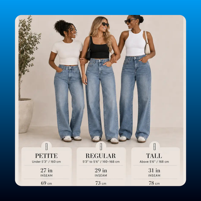Three Length Wide Leg Jeans