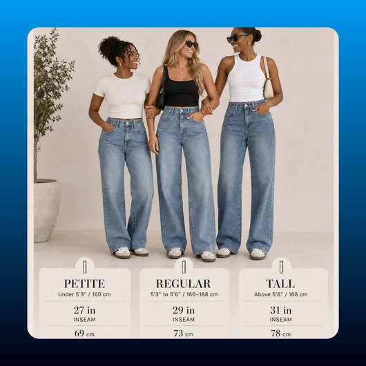 Three Length Wide Leg Jeans