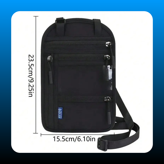 RFID-Blocking Travel Crossbody Wallet