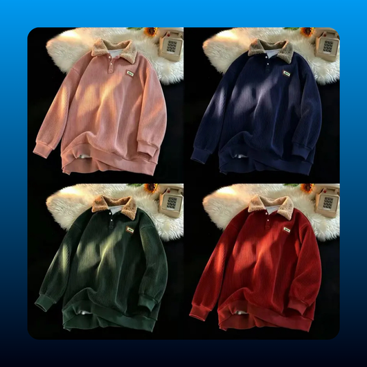 Autumn Corduroy Polo Sweater