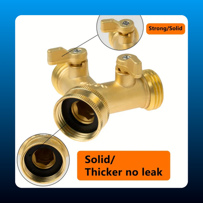 Metal Brass Garden Hose Y-Valve Splitter
