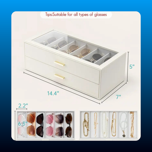 12-Grid Sunglasses Organizer Case