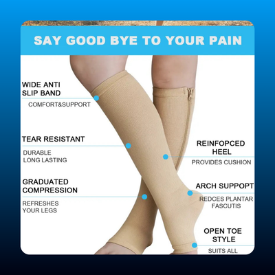 Nylon Zipper Compression Socks