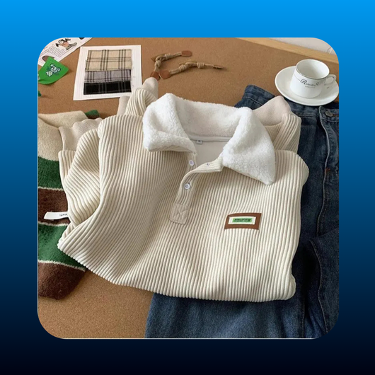 Autumn Corduroy Polo Sweater