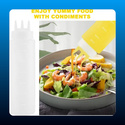 4-Pack 22 oz Condiment Squeeze Bottles