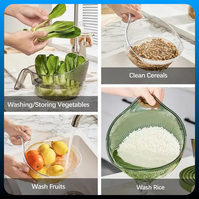 Multifunctional Rice Strainer with Handle