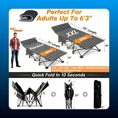Folding Camping Cot with Mattress