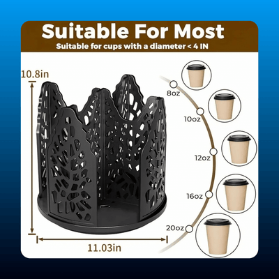 4-Tier Rotating Cup and Lid Holder